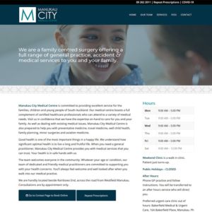 manukau city medical website design