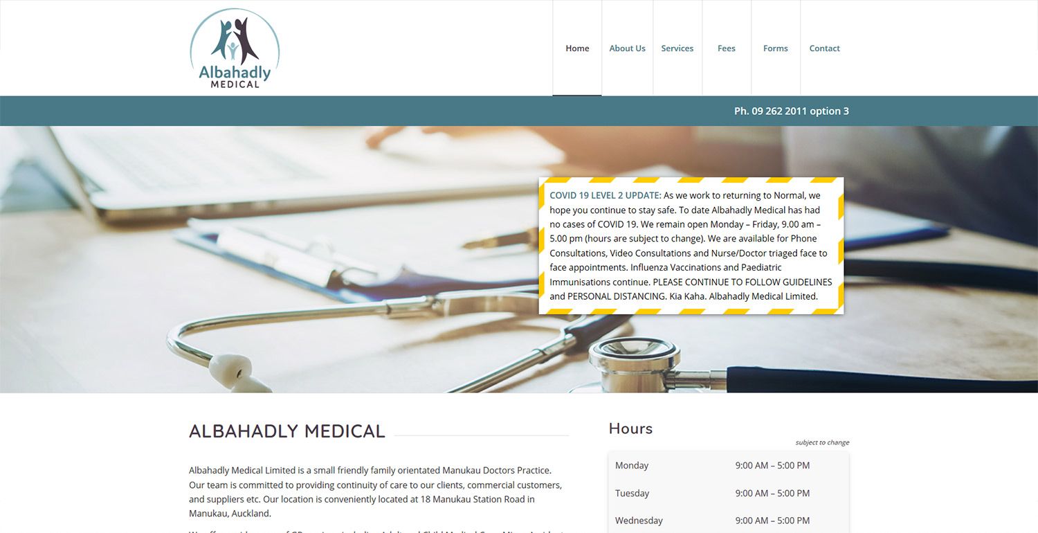 albahadly medical clinic website design