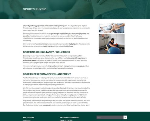 Physiotherapy website redesign