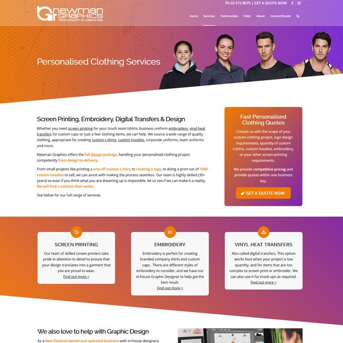 Screen Printing NZ Web Design